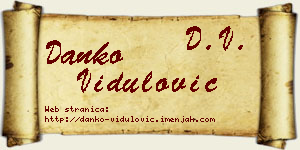 Danko Vidulović vizit kartica